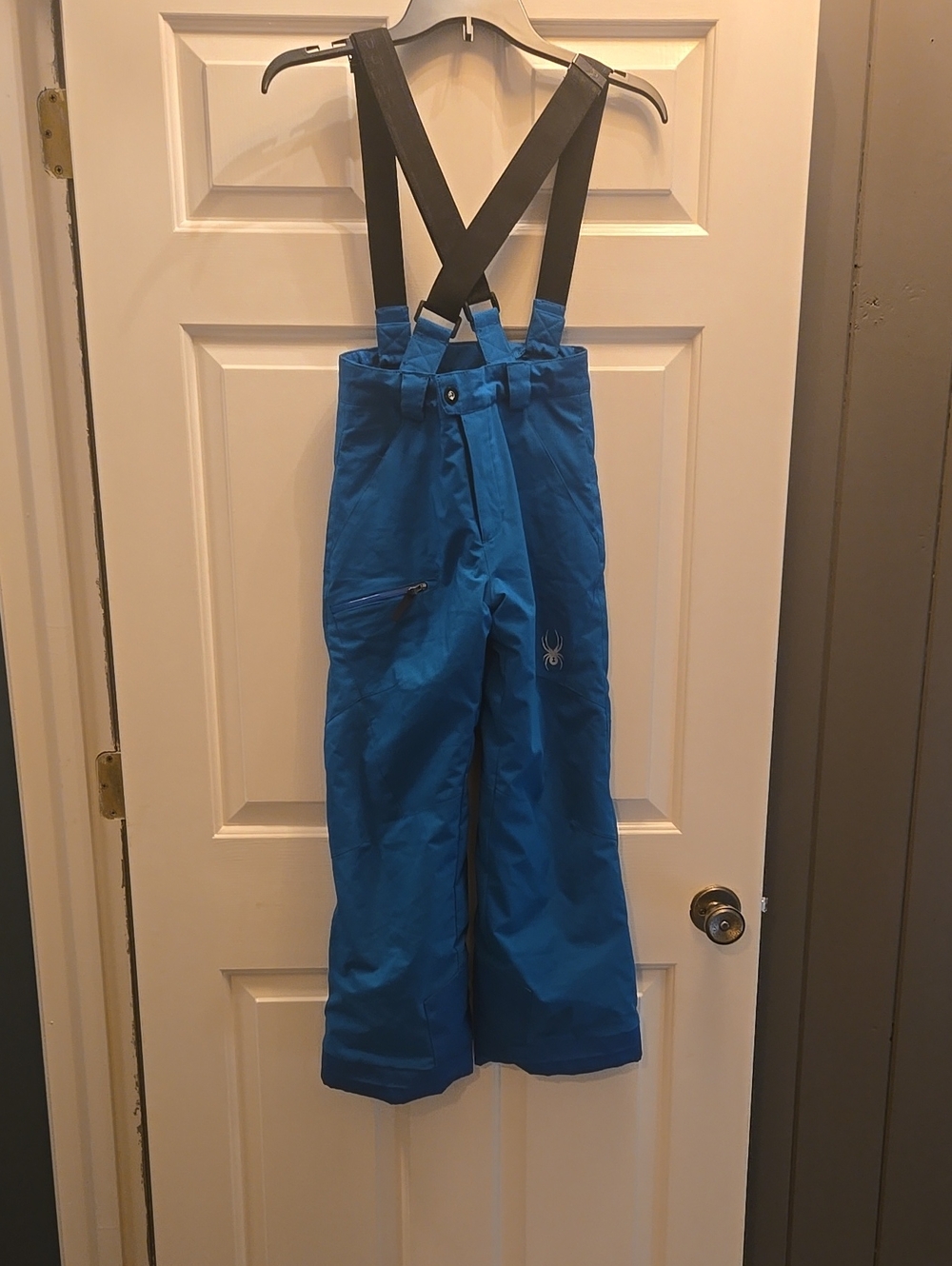 Spyder Kids Blue Ski Bib Pants with Adjustable Suspenders,, Size 10